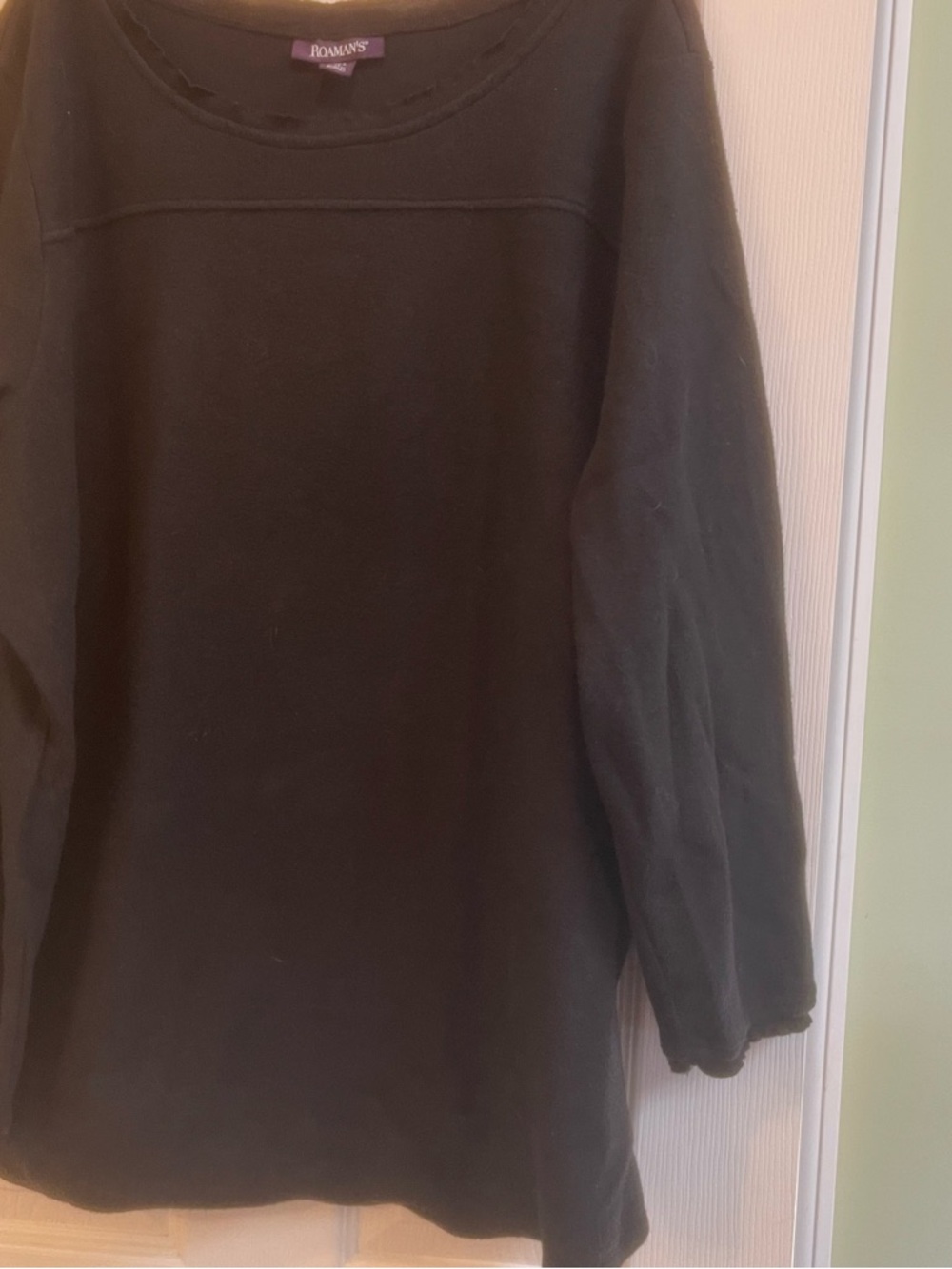 Roaman's Black Crewneck Sweater    (113)